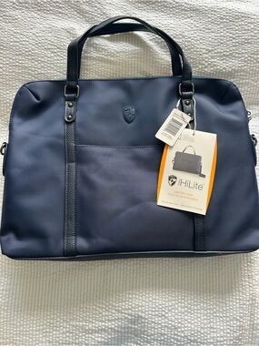 Heys HiLite Navy Women's Laptop Bag with Dual Handles and crossbody strap NEW